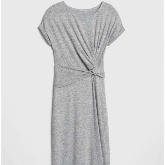 BLACK Twist Knot Midi Short Sleeve Dress Brand New - Picture 2 of 8